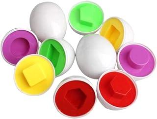 BLE Colorful Smart Eggs Training Puzzle Improves Motor Skills Helps Kids Identify Colors and Shapes - Develops Children's Brains 6 Pieces