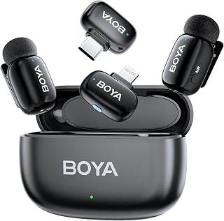 BOYA Mini Wireless Lavalier Microphone for iPhone 16/15 Series iPad iOS Android Phone,30H Battery, AI Voice Change, USB Type-C&amp;Lightning Port Ultra-Compact Lapel Mics for Vlog Tiktok Youtube Streaming - Amazon Egypt Deals