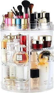 Boxalls makeup organizer rotating,8-layer large capacity cosmetics organizer,360 adjustable spinning makeup stand, skincare clear makeup carousel for vanity countertop -plus size
