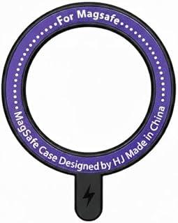 Metal ring phone holder with 360° rotating magnetic finger rest and slim zinc alloy handle, compatible with all smartphones - Purple