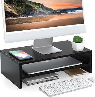Exclusive Deal on FITUEYES Monitor Stand - 2 Tiers Computer Monitor Riser with 16.7 Inch Shelf, Wood Desktop Stand for Laptop Computer Screen, Desk Organization, Office Supplies, Black, DT204201WB - Amazon Egypt Deals
