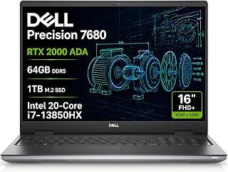Exclusive Deal on Dell Precision 7000 7680 Mobile Workstation Laptop (NVIDIA RTX 2000 Ada 8GB, 16" FHD+, Intel Core i7-13850HX (> Ultra 7-155U), 64GB LPCAMM2 DDR5, 1TB SSD) Pro Max for Designer, Engineer, Win 11 Pro - Amazon Egypt Deals
