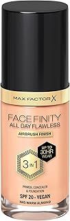 عرض حصري على Max Factor, Facefinity All Day Flawless Foundation - Concealer, Liquid Foundation &amp; Face Primer 3-in-1, Vegan Formula, Modular Coverage, Up to 30 Hours Last, SPF20 - N45 Warm Almond, 30ml - عروض أمازون السعودية