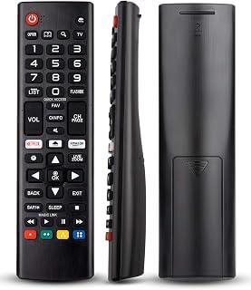 جهاز تحكم عن بعد عالمي لجميع اجهزة التحكم لتلفزيونات ال جي الذكية OLED LCD LED HDTV ثلاثية الابعاد 4K AKB75095307 32LJ550B 43UJ6300 55LJ5500 55UJ6050 مع ازرار اختصار نتفليكس وامازون أسود