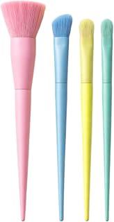 Makeup Brush Set - Professional Makeup Brushes, Colorful Design Set Of 4 Pieces, Soft Bristles, Foundation, Eyeshadow, Blending &amp; Contouring Brushes, Beauty Tools, For Women &amp; Girls