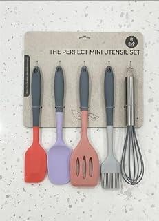 Perfect Miniature Kitchen Utensil Set, Silicone and Stainless Steel, Multi-Colour, 5 Pieces - Amazon Egypt Deals