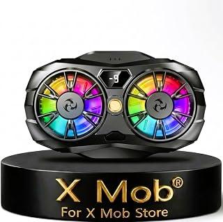 X Mob K12 Dual Turbine Fan Phone Cooler with RGB Lighting, Smart Temperature Control, Four Cooling Modes, Instant Display, Compatible with MagSafe iPhone and Android