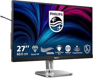 عرض حصري على Philips 27B2N4500-27-inch QHD Monitor, Speakers, Adjustable Height, Adaptive Sync (2560 x 1440, 120 Hz, 2 HDMI 2.0 Ports, DisplayPort 1.2, USB Hub) Black Grey - عروض أمازون مصر