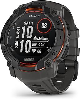Exclusive Deal on Garmin Instinct 3 50mm, Solar Smartwatch with Unlimited Battery Life, Rugged Outdoor GPS, Metal-Reinforced Bezel, Built-in Flashlight, Black with Charcoal Band - Amazon KSA Deals