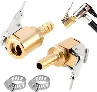 عرض حصري على DXNQ 2 PCS Tire Air Chuck with Clamps, Brass Tire Inflator Hose Adapter with Barb Connector, Tire Inflator Nozzle Locking Chuck Set for Air Compressor Pump, Car Accessories - عروض أمازون السعودية