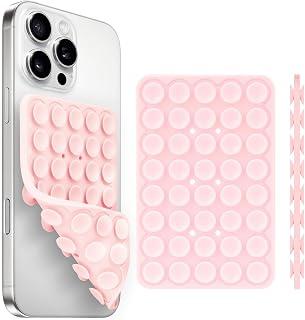 Yojaro Silicone Suction Cup Phone Case Mount Double Sided, Phone Accessories Hands-Free Strong Grip Holder for Selfies and Videos, Silicon Phone Stand for iPhone and Android Light Pink