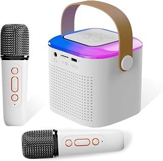 عرض حصري على Karaoke Machine Kids,Fun Toys Christmas Birthday Gifts for Adult Kids/Toddler Boys Girls 3 4 5 6 7 8 9 10 11 12+,Portable Bluetooth Speaker with 2 Wireless Microphone (White) - عروض أمازون السعودية