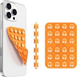 عرض حصري على LENOK Silicone Double-Sided Suction Phone Case Detachable Mount - Hands-Free, Strong Grip Holder for Selfies &amp; Videos - Durable, Easy to Use - iPhone &amp; Android (Orange) - عروض أمازون مصر