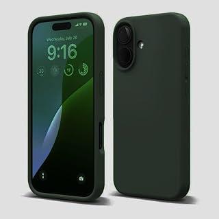 Nopatia Liquid Silicone Case for iPhone 16 (6.1 inch Screen), Ultra Slim Shockproof Full Body Protective Case with Soft Microfiber Lining - Premium Color (Olive Green)