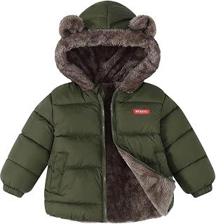 عرض حصري على Toddler Winter Puffer Coat Fleece Padded Jackets Hooded Bear Ears Outwear Clothing for Kids Boys Girls 1-6 Years - عروض أمازون السعودية