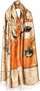 Sarah Women’s Long Silk Scarf Size 90 × 180 cm - Orange
