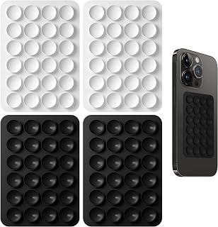 4 Pcs Suction Cup Phone Holder, Hands Free Mobile Phone Holder with Strong Suction Cup, Compatible with iPhone and Android, Ideal for Videos, Selfies, TikTok (White, Black)
