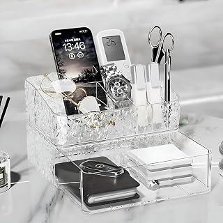 Acrylic Accessory Holder - Multi-section storage tray made of acrylic to organize makeup products and small personal accessories.