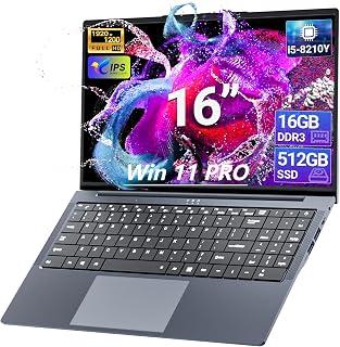 Exclusive Deal on 2026 Laptop, 16’’ Laptop Computer with Core i5-8210Y Processor (Up to 3.6GHz) 16GB RAM 512GB SSD, UHD Graphics, FHD 1920*1200, WiFi 5, BT 5.0, 180°Open Lap Top, Backlit Keyboard Gaming Laptop - Amazon KSA Deals