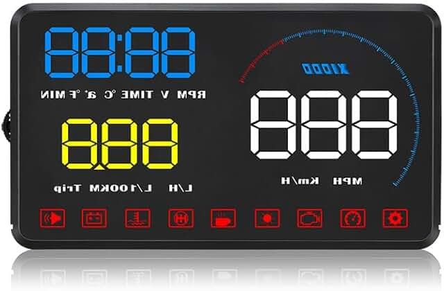 Exclusive Deal on A9 Car HUD 5.5inch Universal Car Head Up Display, ODB2 System Automotive Diagnostic head up display, Works Great for Most Cars (Black) - Amazon KSA Deals