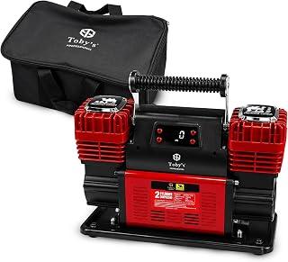 عرض حصري على Toby’s Professional Dual-Cylinder Digital Air Compressor | Portable High-Power Tire Inflator with Smart Pressure Display &amp; Carry Case - عروض أمازون السعودية