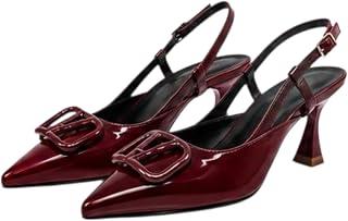 Women High Heel Shoes Wide Heel V Design Elegant Style
