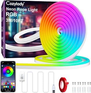 شريط إضاءة LED نيون بمنفذ USB بطول 3 متر، شريط إضاءة نيون بإضاءة ملونة ار جي بي مقاوم للماء بتصنيف IP67، مزامنة الموسيقى، تحكم عن بعد/التطبيق، شرائط نيون LED مرنة لغرفة النوم للديكور الداخلي والخارجي