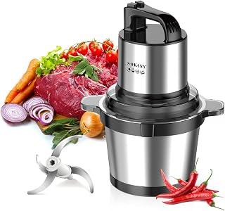 SOKANY Food Processor 800W Power Stainless Food Grinder with Stainless Steel Blades,XXL 4L Bowl,Multi-Function Stainless Chopper Pulse Speed for Precision Easy to Clean
