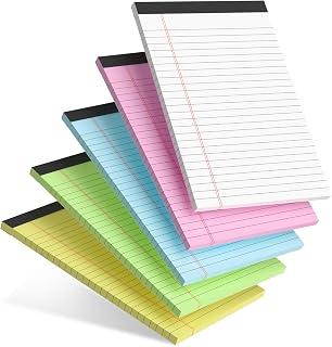 عرض حصري على 5 Pack Small Note Pads, 5x8in Notebook College Ruled Legal Pads, Color Notepads, Study Back Writing Pads, A5 Perforated Narrow Ruled Pads of Paper for School &amp; Office Supplies, 50 Sheets/Pack - عروض أمازون السعودية