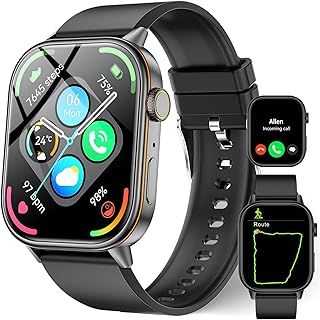 Exclusive Deal on Smart Watch for Men Women, GPS, 2.01'' Touch Screen, Bluetooth Calling, 178+ Sport Modes, Swimming, Heart-Rate &amp; Sleep Health Monitoring, AI Assistant, for Android &amp; iPhone, Black - Amazon KSA Deals