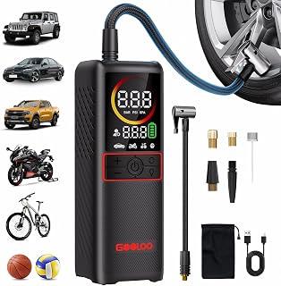 جولو ضاغط هواء محمول لنفخ الاطارات GT160، مضخة هواء محمولة 160 باوند لكل انش مربع لاطارات السيارات، مضخة هواء لاسلكية 7500mAh مع ضغط رقمي مناسبة للسيارات والدراجات والكرات والدراجات النارية