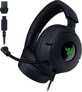 عرض حصري على Razer Kraken V4 X Wired Gaming Headset: Cardioid Mic - Memory Foam Cushions - Chroma RGB Lighting - Type C &amp; Type A Cable - for PC, Mac, PS5, Nintendo Switch, Steam Deck, Smartphone - Black - عروض أمازون السعودية