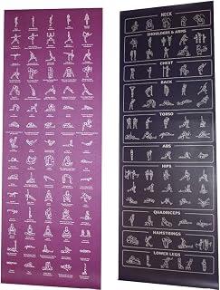 عرض حصري على Beginner Instructional Yoga Mat with Poses Printed On It - 75 Illustrated Yoga Poses &amp; 75 Stretches - Non Slip - Yoga Mat For All Genders - عروض أمازون السعودية