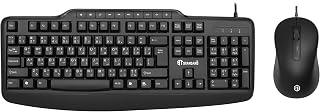 ST KC6000 USB Wired Keyboard and Mouse Combo, Ergonomic Design Full Keyboard with 10 Media Shortcut Buttons, Laser Printed Soft Keys, Precise Optical Mouse, Instant Operation for PC Laptop