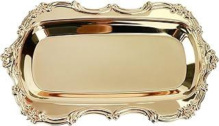 Exclusive Deal on YelaJoy Gold Trinket Dish, Elegant Jewelry Tray, Decorative Organizer Tray with Rectangle Shape and Stylish Edges, Ideal for Wedding Detail Photography Props and Home Dresser Decor - Amazon KSA Deals