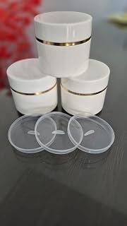 عرض حصري على White Cosmetic Jar with Gold Ribbon Set of 3 50ml with Leak Proof - عروض أمازون مصر