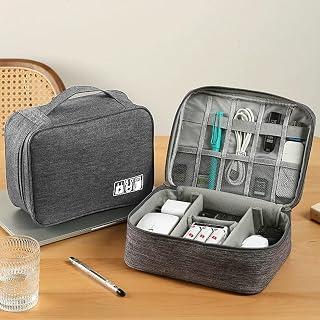 عرض حصري على Travel Cable Organizer Pouch Electronic Accessories Carry Case Portable Waterproof Double Layers Storage Bag for Cord, Charger, Phone, Earphone,Gray - عروض أمازون السعودية