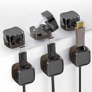 عرض حصري على 6 Pk Magnetic Cord Organizer Holder, Cable Clips, Desk Cable Management, Adhesive Cord Holder for Nightstand, Kitchen Appliances, Office Supplies - Cable Organizer for Appliance for Home &amp; Car (Black) - عروض أمازون مصر