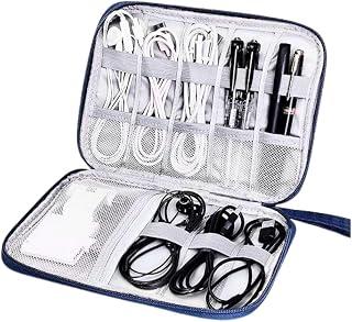 Exclusive Deal on Travel Electronics Organizer Portable Cable Bag for Storage Electronic Accessories Case with Multiple Pockets and Elastic Loops Waterproof Tech Pouch for Phone Charger Cord Flash Drive (Navy Blue) - Amazon Egypt Deals