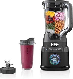 Ninja 2-in-1 Detect Power Blender Pro & Single Serve, 1200W Blender with 2L-Jug (1900ml Max Liquid Capacity) & 2x 680ml Cups, Blend Smoothies, Chop Vegetables & Mix Ice Drinks, Black, TB301EU