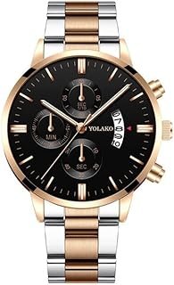 عرض حصري على Quartz Watches Luxury Men Business Casual Stainless Steel Quartz Wristwatch Fashion Mens Watches Male Gold Bracelet Watch - عروض أمازون السعودية