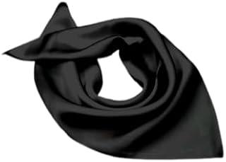 SATIN SILK SKINNY SCARF 50 * 50 CM - BLACK