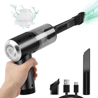 Mini Vacuum Cleaner for Car,2 in 1 Keyboard Vacuum Cleaner Wireless Handheld,Car Vacuum with Brushless Motor High Power 120W Rechargeable Easy to Clean Car Interior (Black)