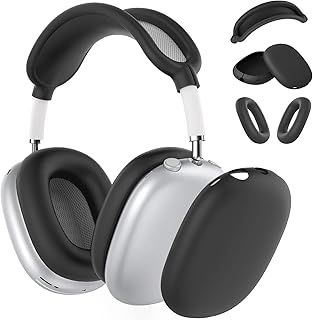 عرض حصري على Silicone Case Cover for AirPods Max 2 2026 Headphones: Ear Pad Case/Ear Cups Cover/Headband Cover for AirPods Max 2/1 (2026/2024/2020), Accessories Soft Silicone Skin Protector (Black) - عروض أمازون السعودية