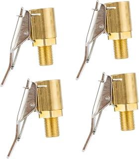 عرض حصري على SOLUSTRE 4pcs Car Tire Air Chuck Brass Open End Valves Air Pump Clips Tire Valve for Car Pump - عروض أمازون السعودية