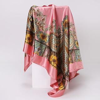 عرض حصري على 1Pc 35" Large Square Satin Head Scarf,Satin Hair Scarves Silk Bandana Headscarf for Women - عروض أمازون السعودية