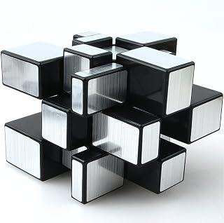 TANCH Mirror Speed Cube 3x3x3 Stickers Magic Speed Cube Puzzle Toy for Kids Adults (Black Silver)