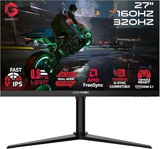 شاشة 27 بوصة GOSX27B بتبديل وضع مزدوج 4K/160HZ أو FHD/320Hz وزمن استجابة 0.5 مللي ثانية (MPRT) ولوحة فاست IPS ومنفذ HDMI 2.1 وأداء سلس لأجهزة الألعاب ومتوافقة مع بلاي ستيشن 5 من جيم اون، أسود
