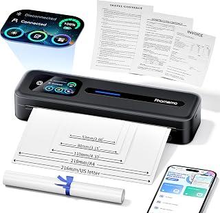 Phomemo M832D Portable Thermal Printer, A4 Touchscreen Bluetooth Inkless Printer for Home &amp; Office, 300dpi Mobile Printers Compatible with Phone &amp; Laptop, Wireless Printers for Business Trip, School