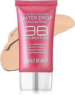 عرض حصري على Swiss Beauty Matte Shiny Pearl Water Drop Blemish Long Lasting Balm BB Lightweight, Liquid Foundation, Face Makeup, Shade-03, 40ml - عروض أمازون السعودية